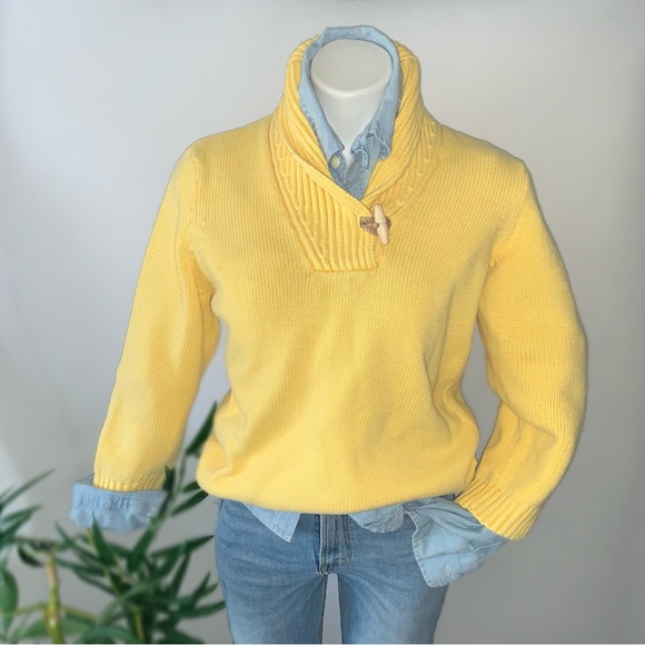 Vintage Sweaters - v i n t a g e :: Preppy Cotton Toggle Cowl Knit Sweater